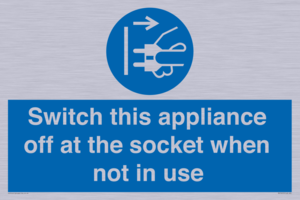 Switch this appliance off at the socket when not in use